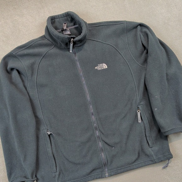 The North Face Fleece Jacket Mens Large Black Full Zip Mock Neck Hiking A464 — photo 2